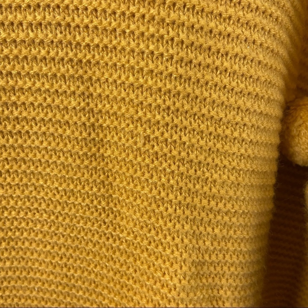 Blushing Heart Gold Pom Pom Knit Pullover Sweater Womens Sz L Mock Neck - Picture 7 of 11